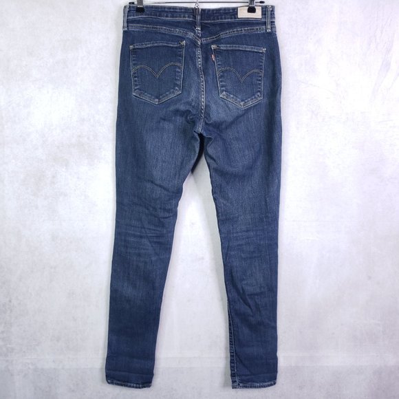 Levi's Women's 29 W 30 Ins Skinny Leg Mid Rise Stretch Denim Jeans Medium Wash - Picture 2 of 10